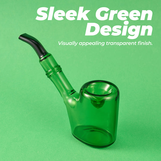 Transparent Green Glass Pipe – Large Bowl