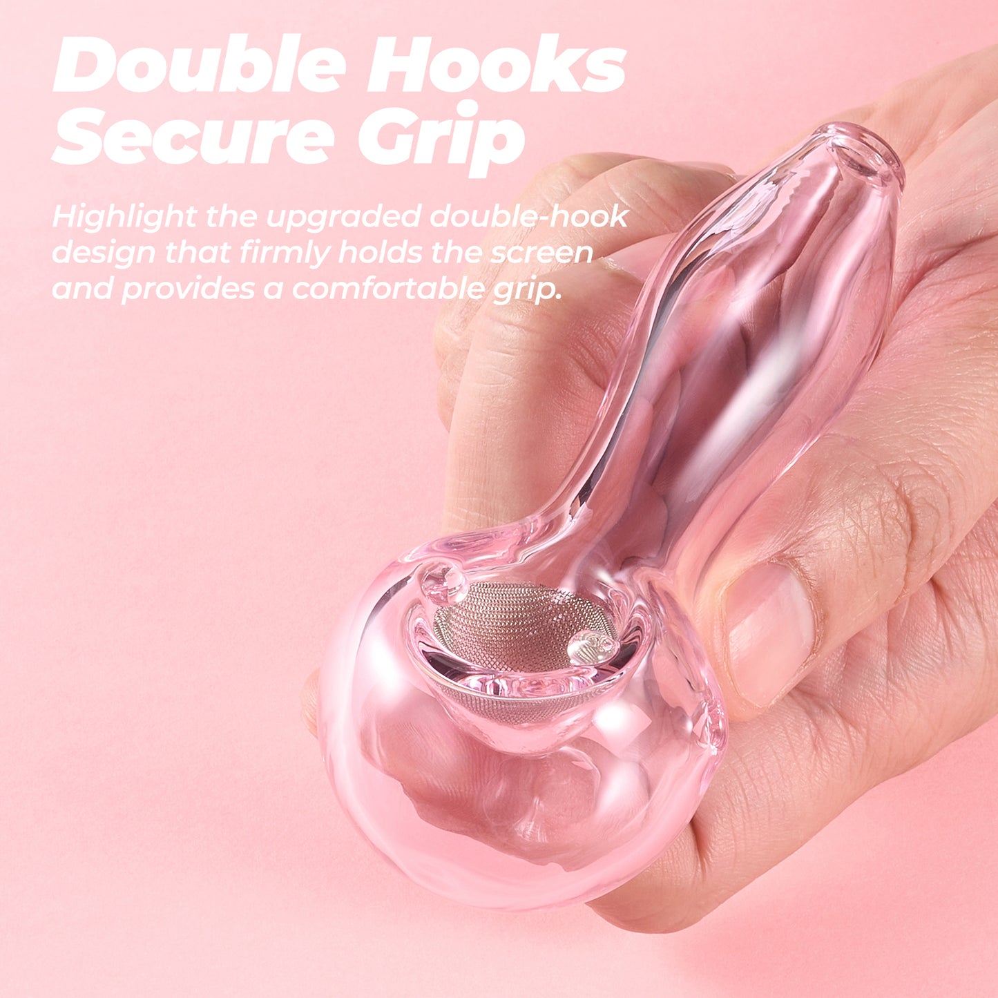 Handcrafted Glass Smoking Pipe(Pink)
