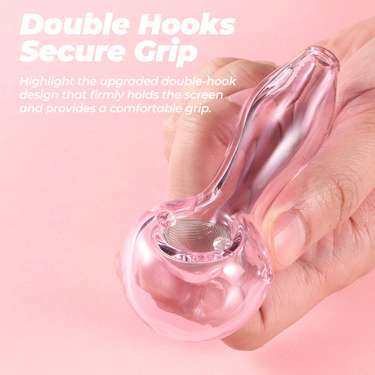 Handcrafted Glass Smoking Pipe(Pink)