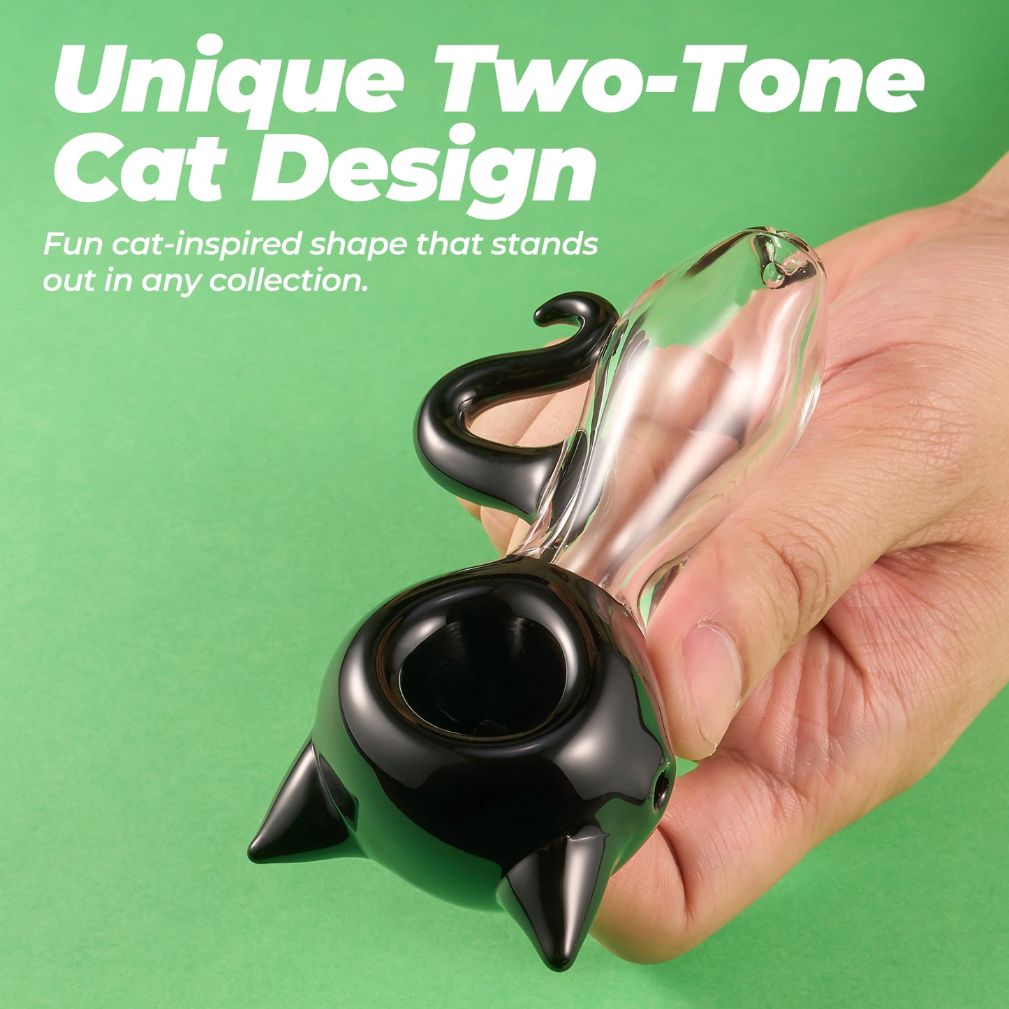 Black Cat Paw Glass Pipe – Cute & Durable