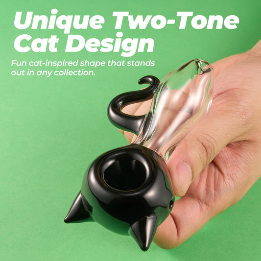 Black Cat Paw Glass Pipe – Cute & Durable