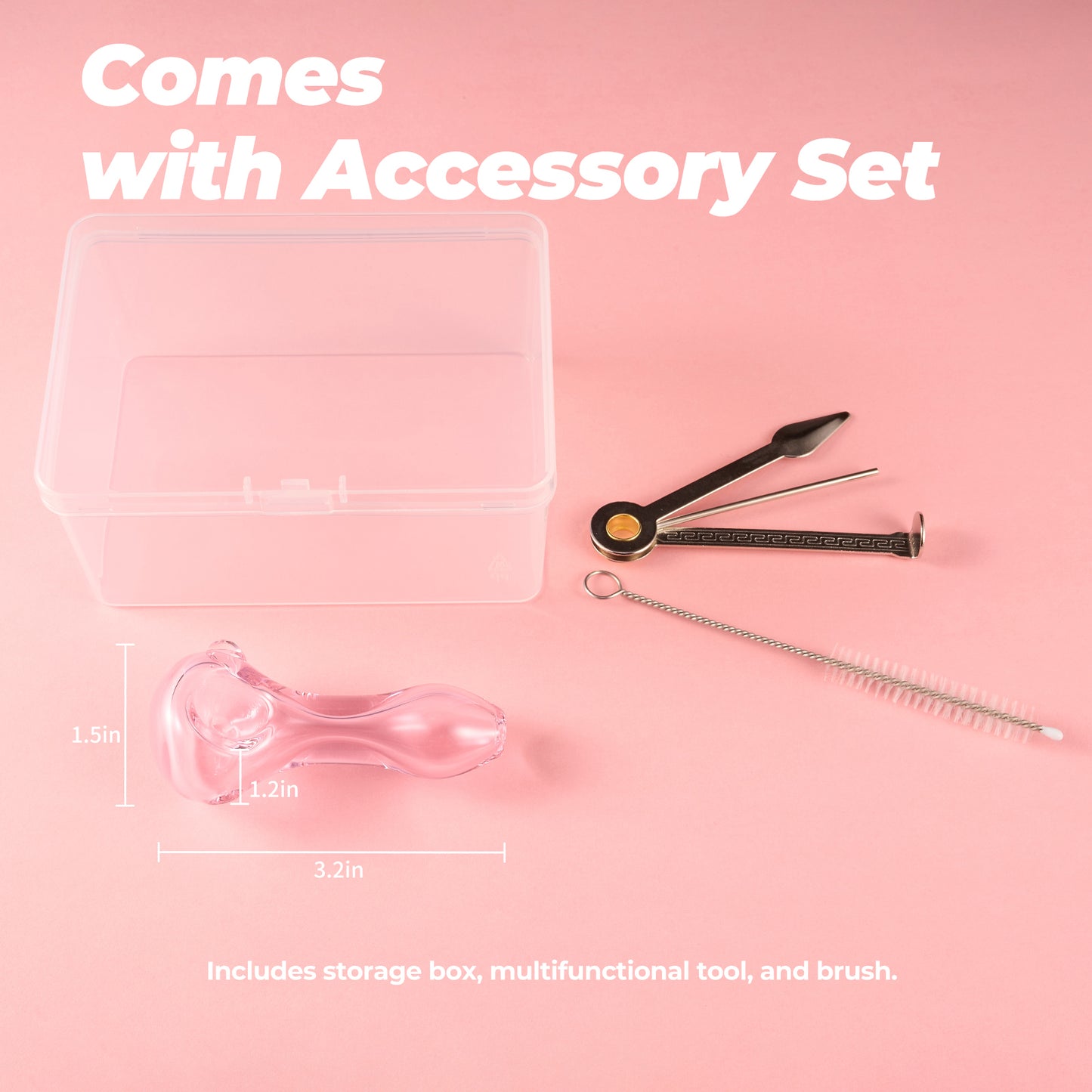 Pink Mini Glass Pipe – Elegant & Portable