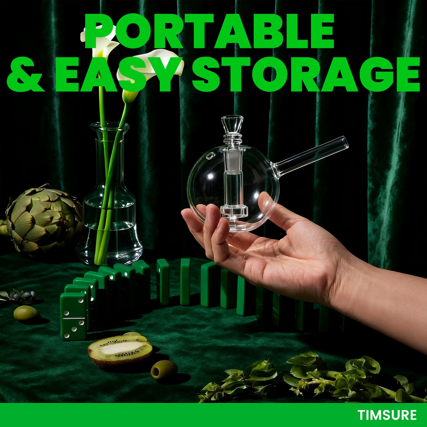 WANNTO Mini Bong – 10.3cm Clear Borosilicate Glass Bong with 8.5cm Water Chamber, 6cm Mouthpiece, 14.5mm Bowl x2 – Small Glass Rig for Water Pipe Smoking