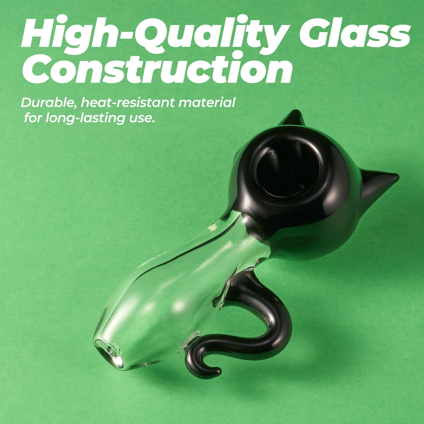 Black Cat Paw Glass Pipe – Cute & Durable
