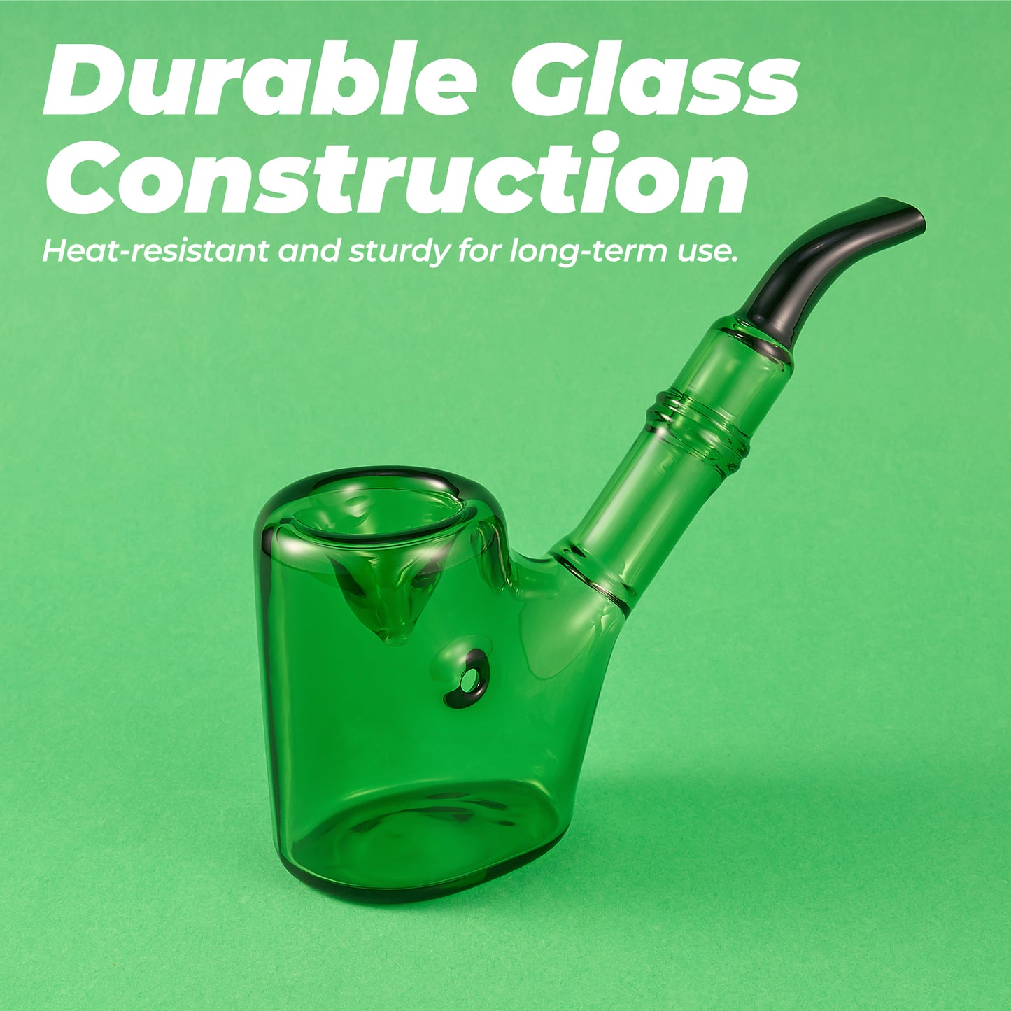 Transparent Green Glass Pipe – Large Bowl