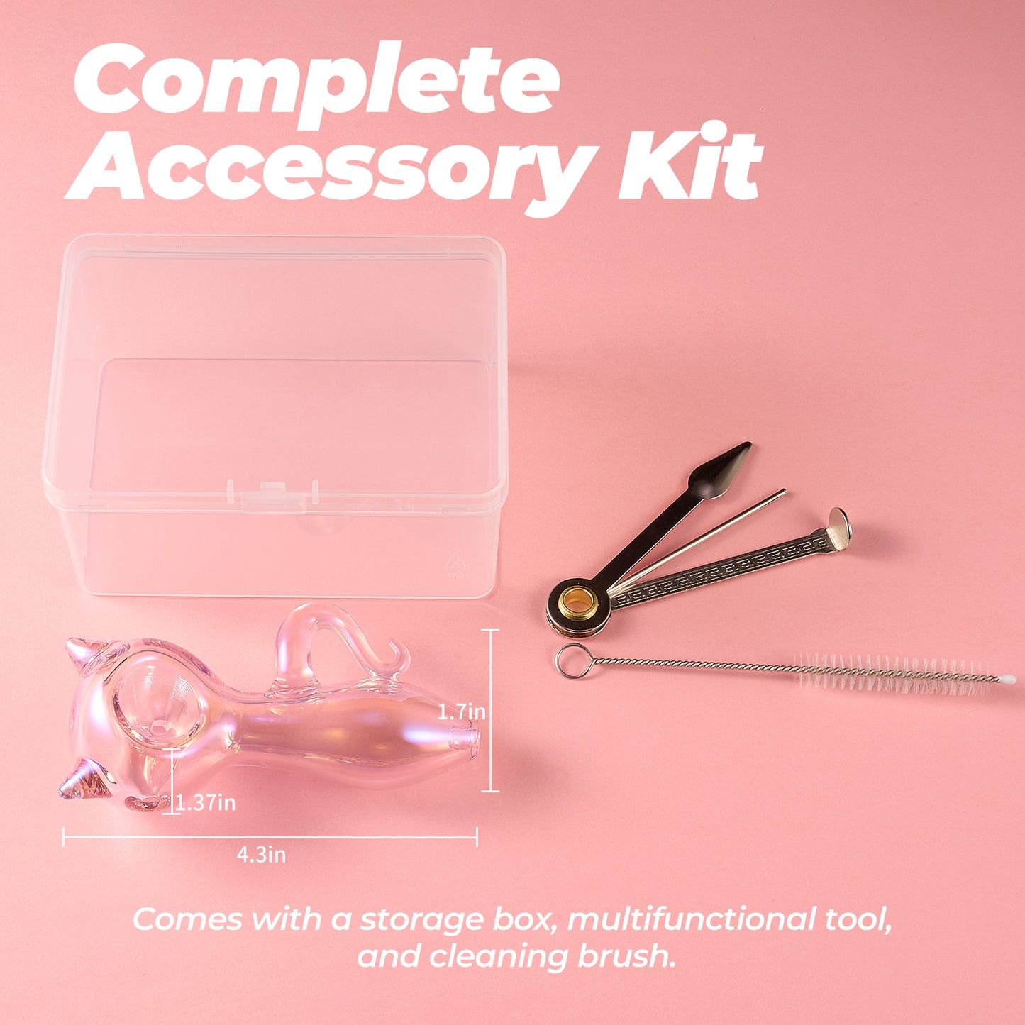 Pink Cat Paw Glass Pipe – Stylish & Fun