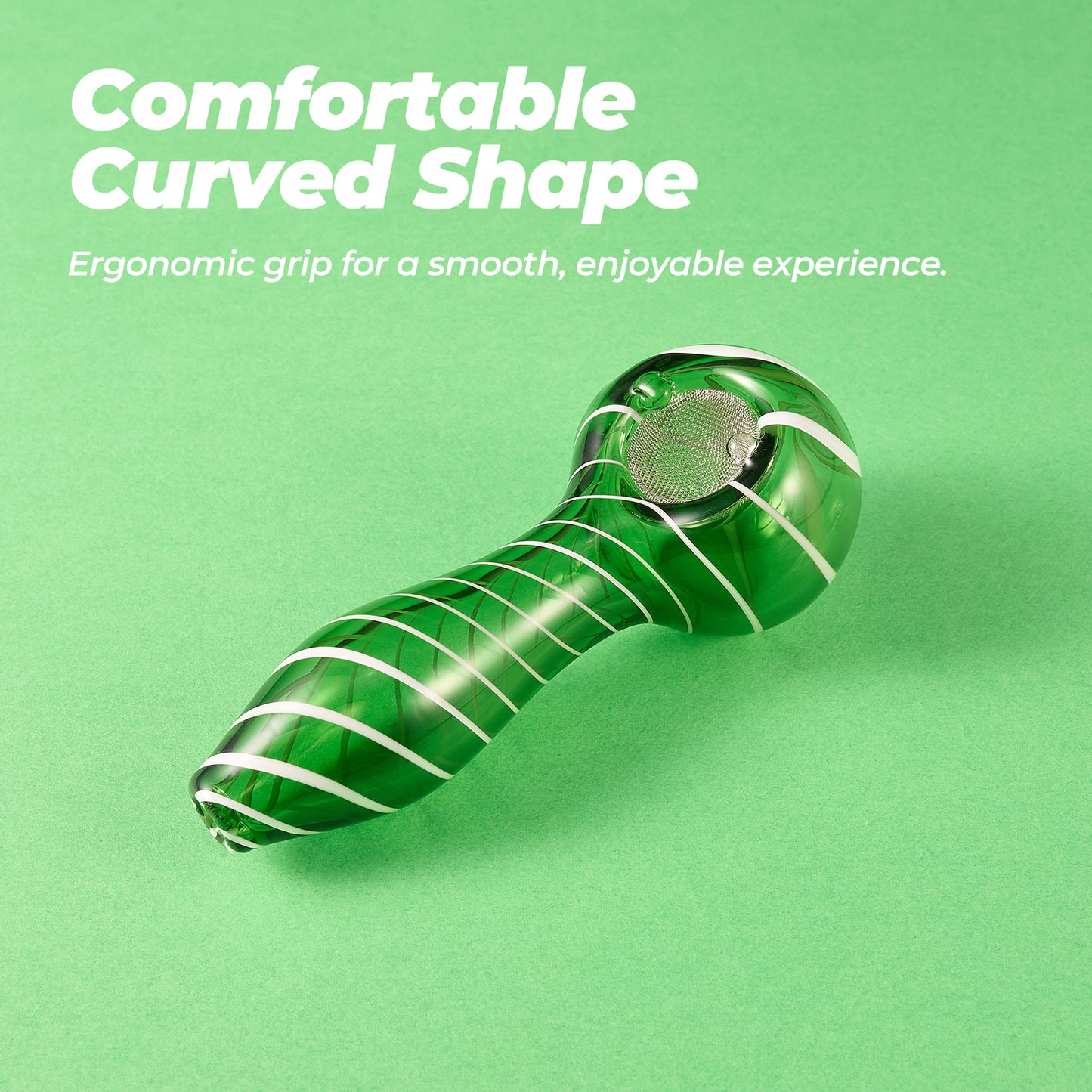 Striped Glass Pipe – Unique Design (Green)