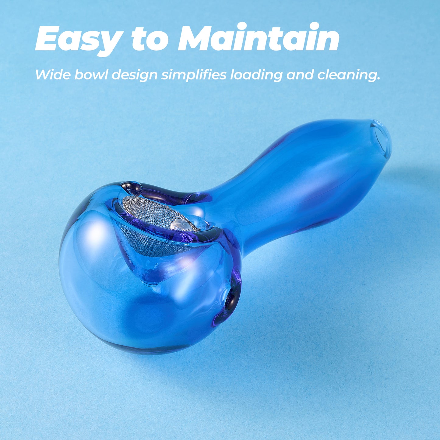Handcrafted Glass Smoking Pipe(Blue)
