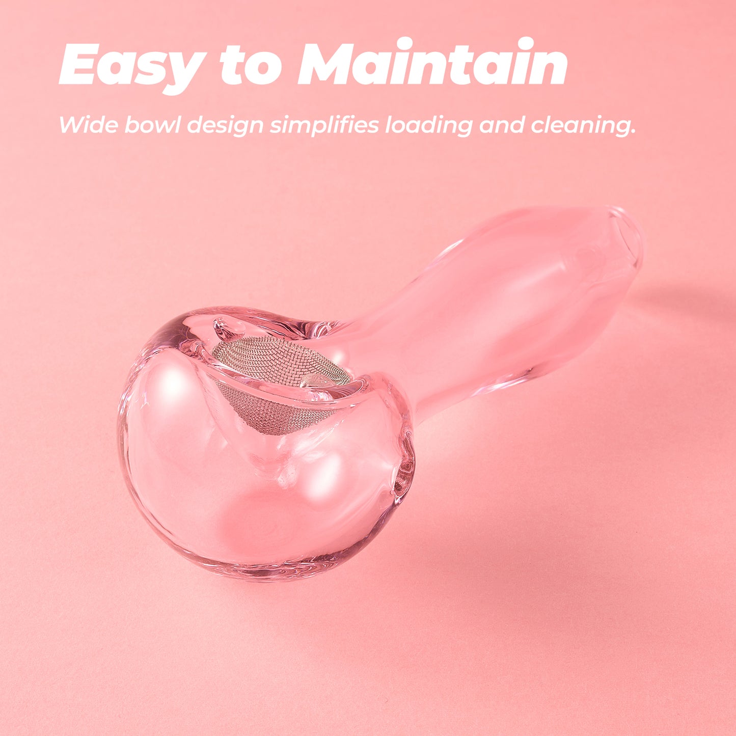 Handcrafted Glass Smoking Pipe(Pink)