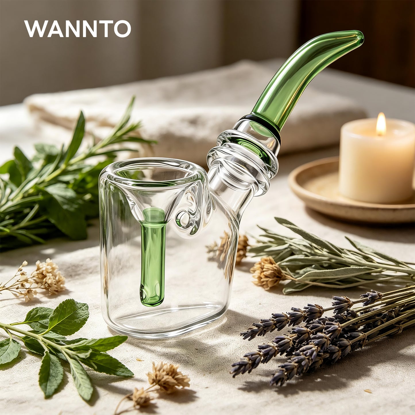 WANNTO Artisan 2-in-1 Glass Bubbler Pipe