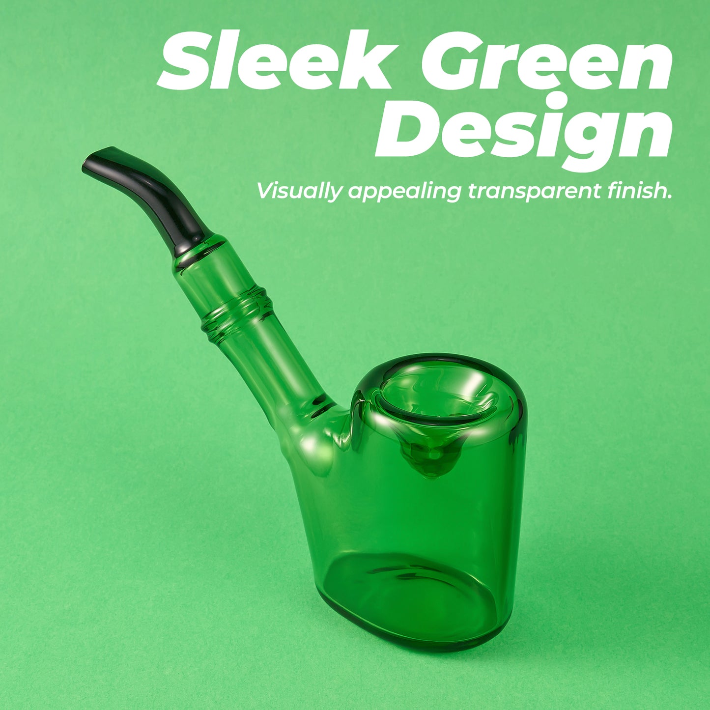 Transparent Green Glass Pipe – Large Bowl