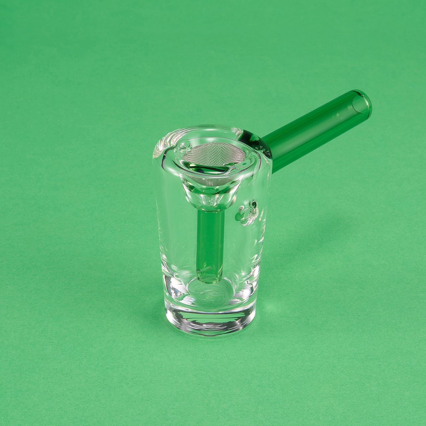 WANNTO 2-in-1 Pocket Glass Bubbler Pipe | Heat-Resistant Borosilicate Mini Bong & Dry Pipe | Side Airflow Control, Full Accessory Kit & Protective Case - Green