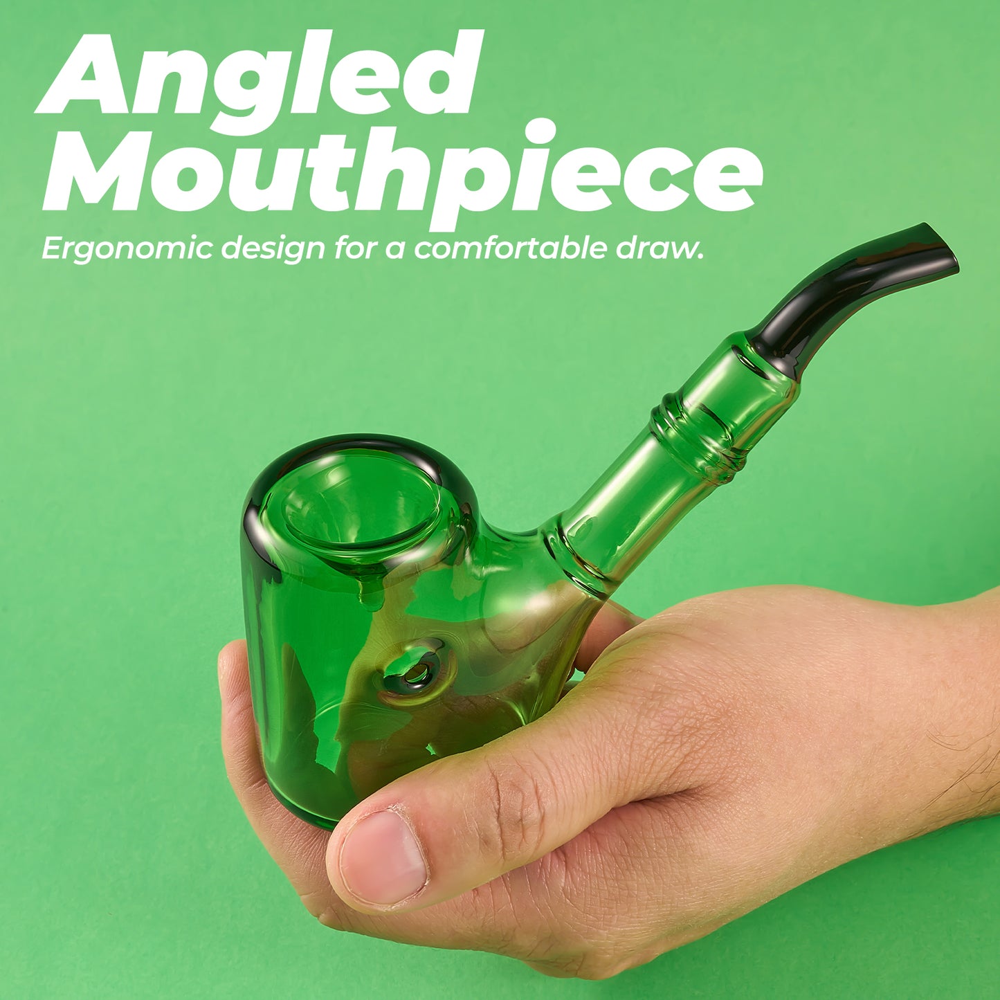 Transparent Green Glass Pipe – Large Bowl