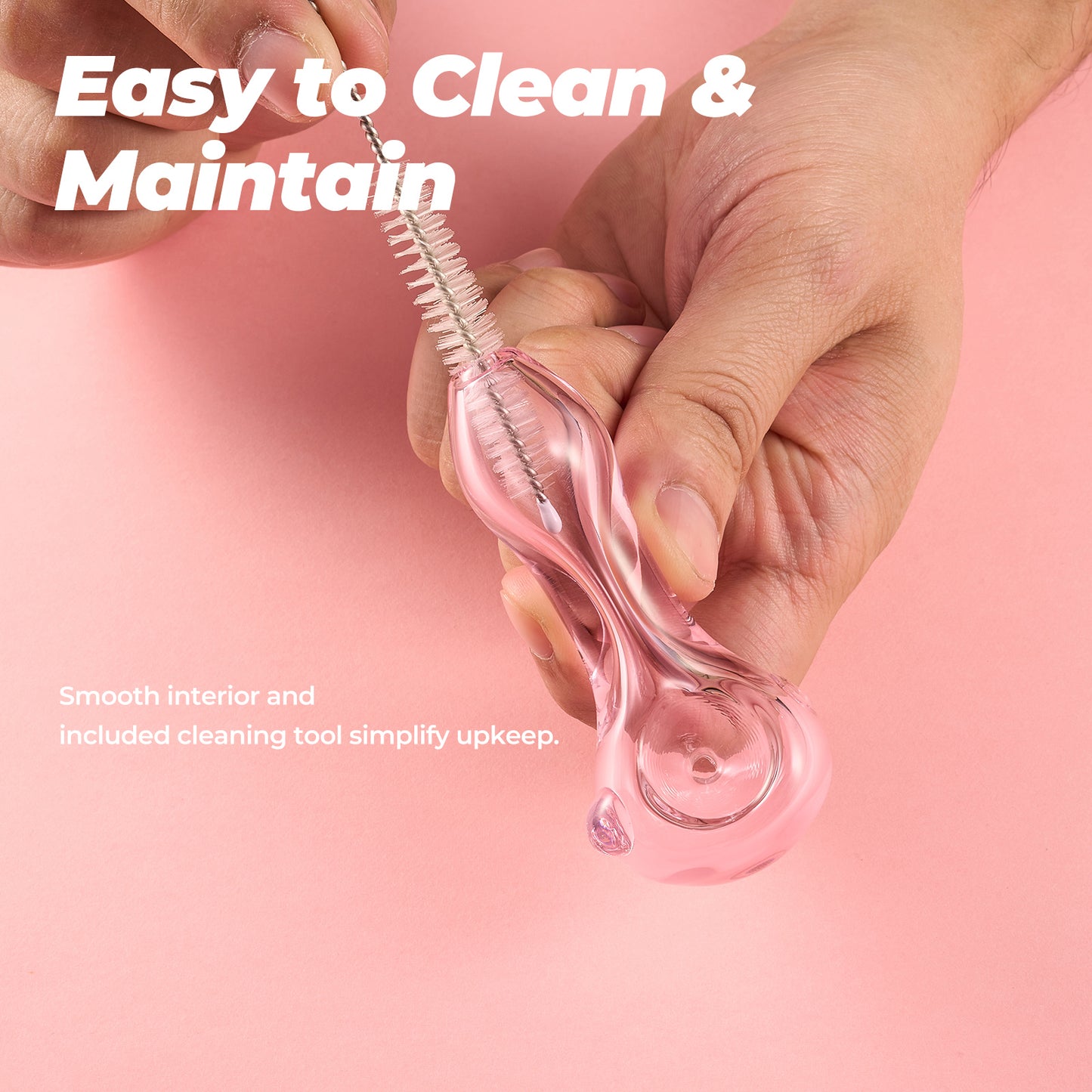 Pink Mini Glass Pipe – Elegant & Portable