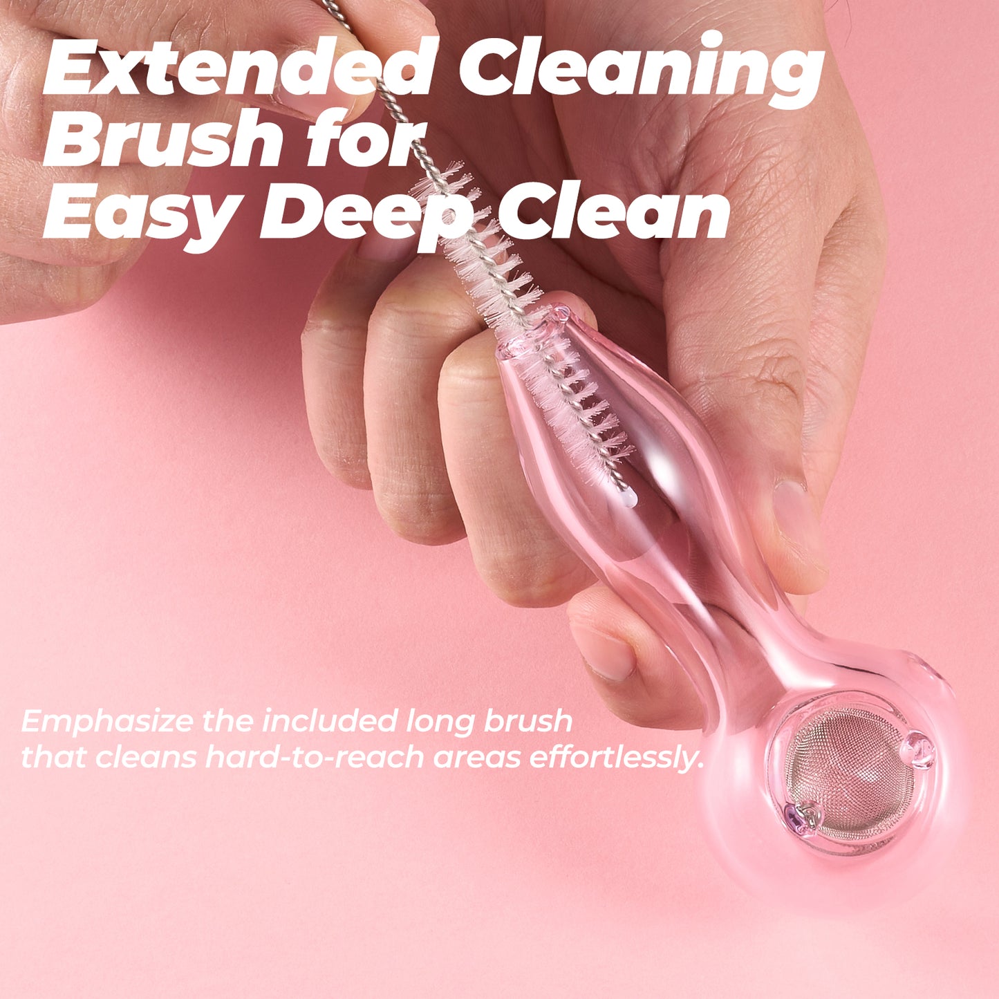 Handcrafted Glass Smoking Pipe(Pink)
