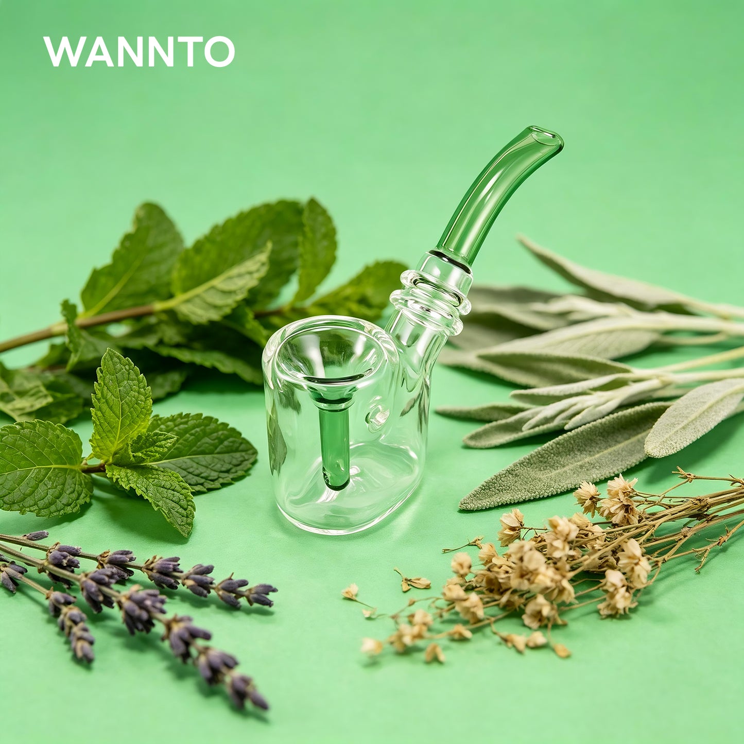 WANNTO Artisan 2-in-1 Glass Bubbler Pipe