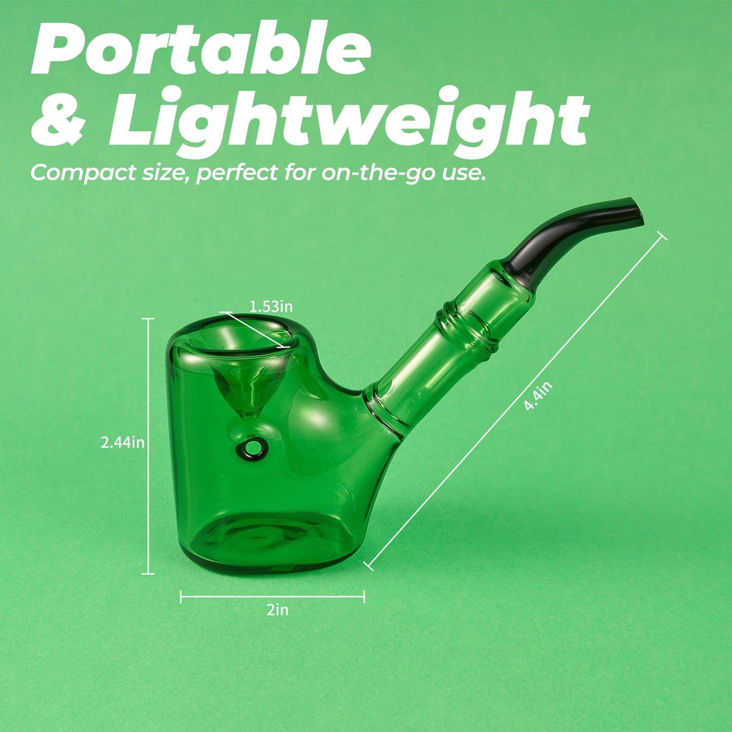 Transparent Green Glass Pipe – Large Bowl